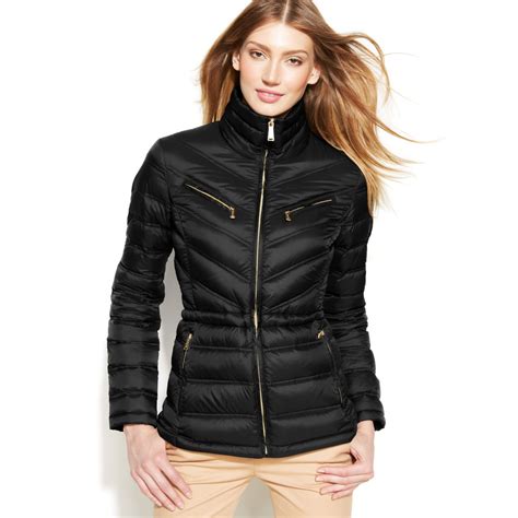 black michael kors puffer jacket|michael kors packable puffer jacket.